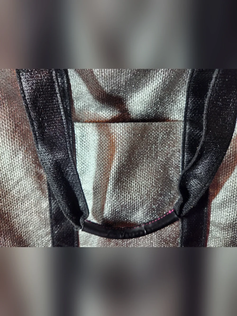 Victoria's Secret Silver and Black Shimmer Large Tote Bag